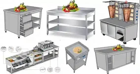 stainless steel restaurant and coffee shop items