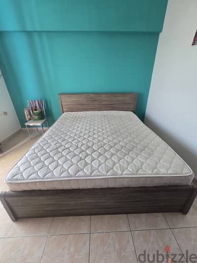 KING SIZE BED WITH MEDICATED MATTRESS. . EXCELLENT MINT CONDITION.