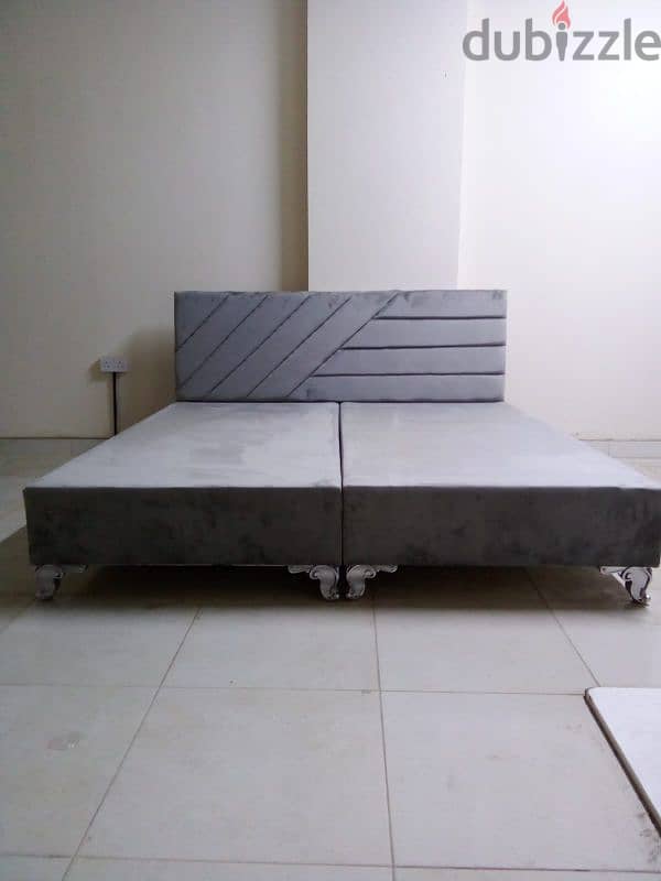 King Size Wooden Velvet Bed 14