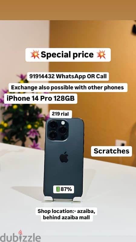 iPhone 14 Pro 128GB - Display scratches -87%BH 0