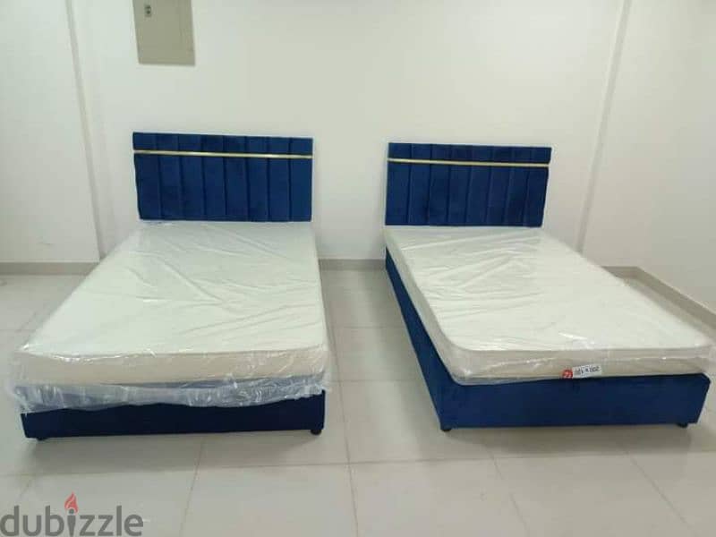 King Size Wooden Velvet Bed 2