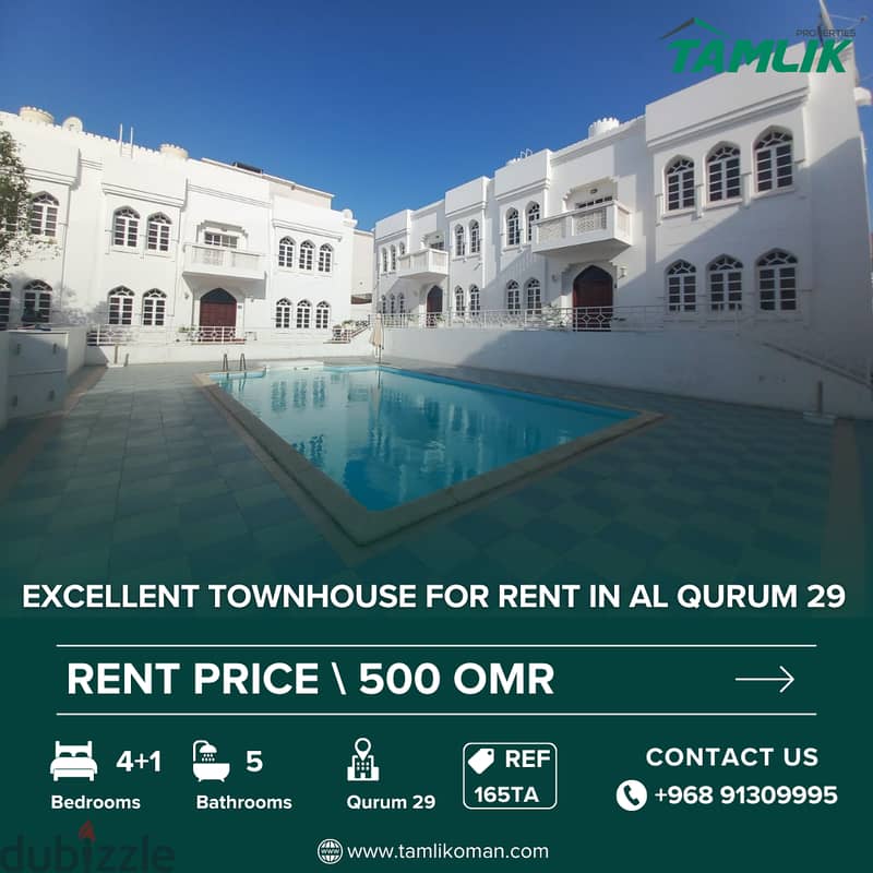 Excellent Townhouse for Rent in Al Qurum 29 | REF 165TA 0