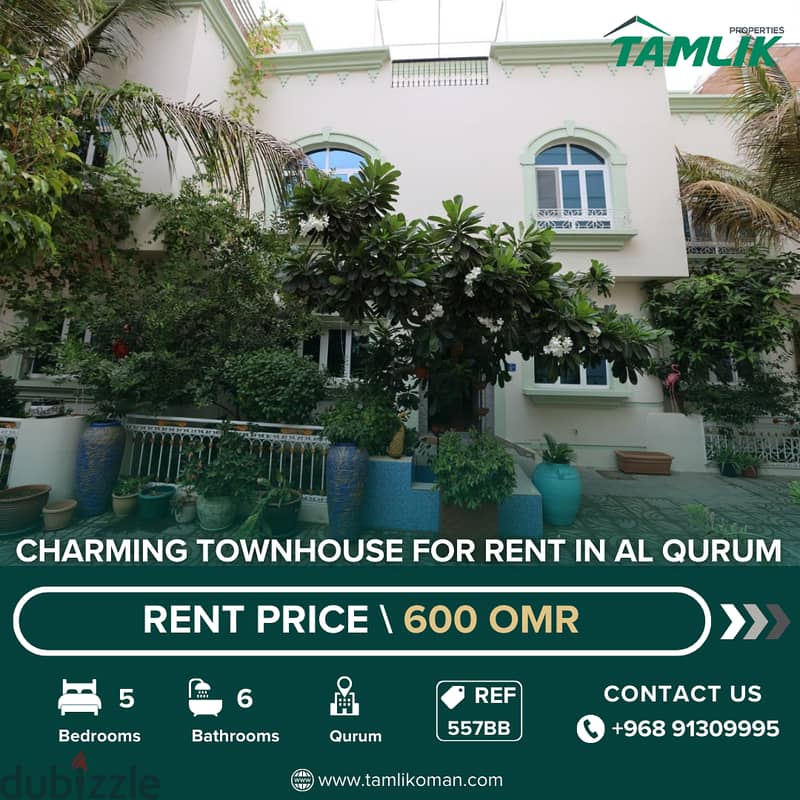 Charming Townhouse for Rent in Al Qurum | REF 557BB 0