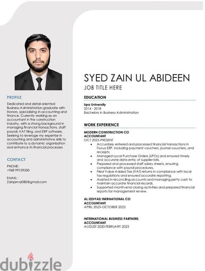 looking for Accountant Job