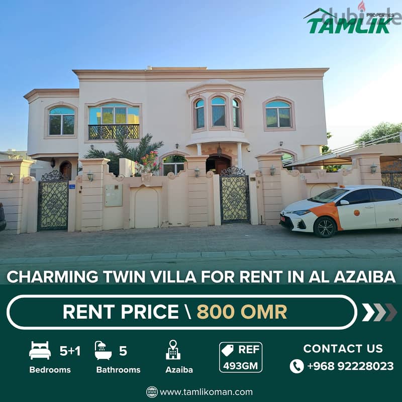 Charming Twin Villa for Rent in Al Azaiba | REF 493GM 0