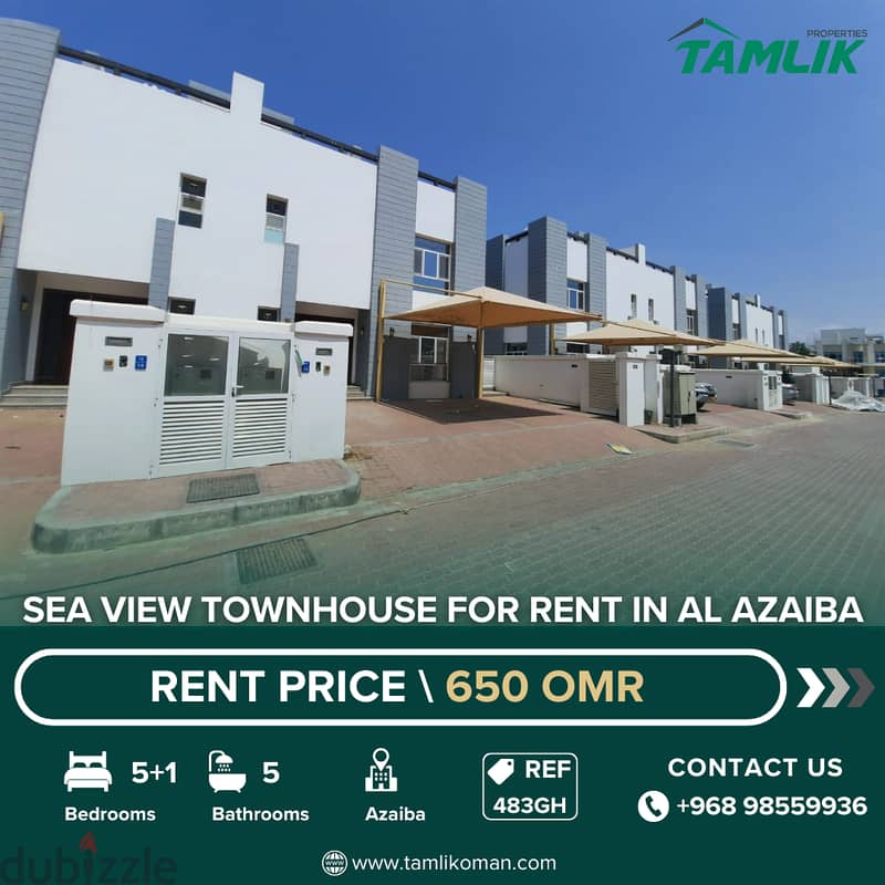 Sea View Townhouse for Rent in Al Azaiba | REF 483GH 0