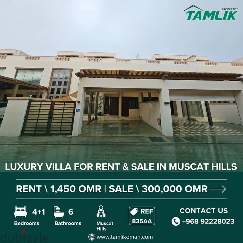 Luxury Villa for Rent & Sale in Muscat Hills | REF 835AA 0