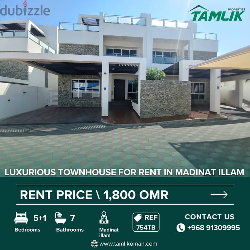 Luxurious Townhouse for Rent in Madinat illam | REF 754TB 0