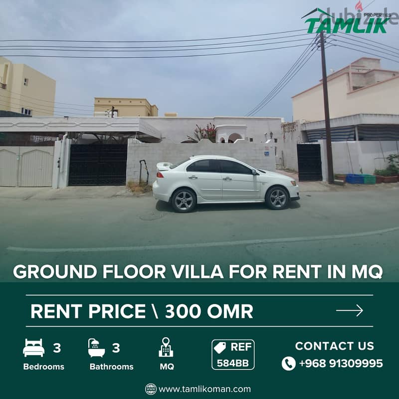 Ground Floor Villa for Rent in MQ | REF 584BB 0