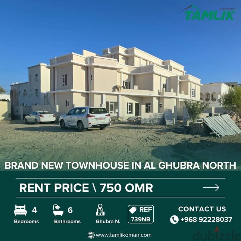 Brand New Townhouse for Rent in Al Ghubra North | REF 739NB 0