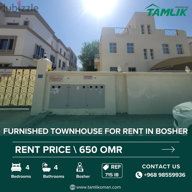 Furnished Townhouse for Rent in Bosher | REF 715iB 0