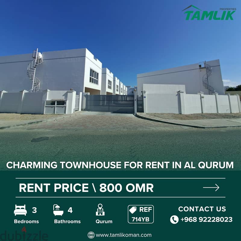 Charming townhouse for Rent in Al Qurum | REF 714YB 0