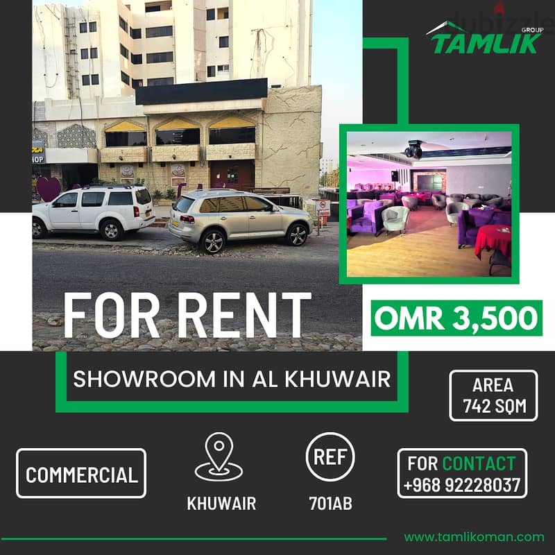 Huge Showroom for Rent in Al Khuwair |REF 701AB 0