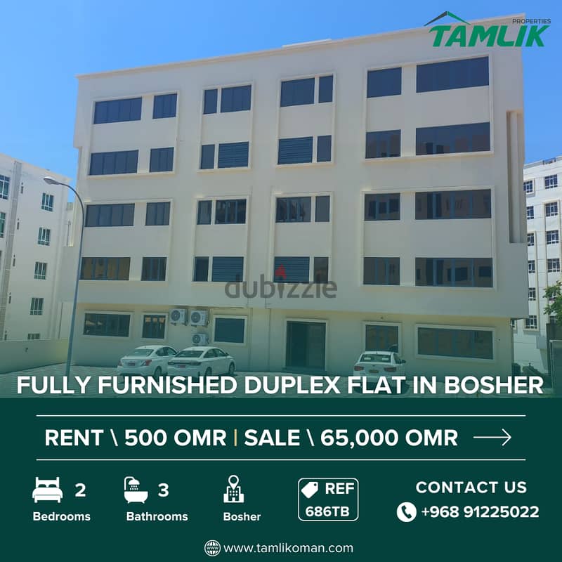 Fully Furnished Duplex Flat for Rent & Sale in Bosher | REF 686TB 0