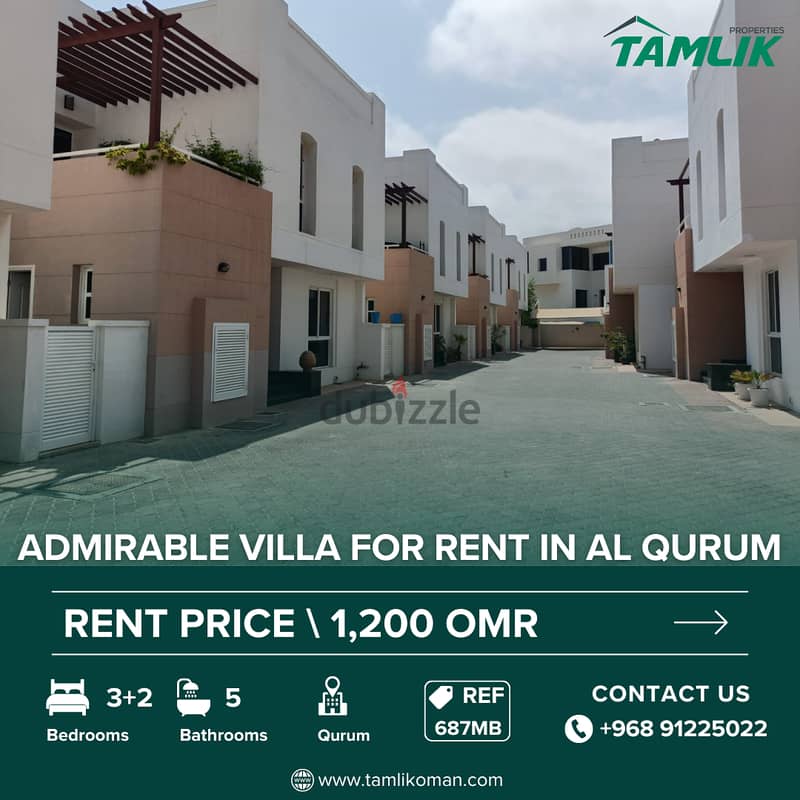 Admirable Villa for Rent in Al Qurum | REF 687MB 0