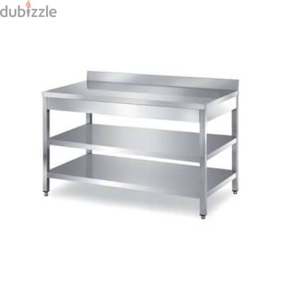 ss table with middle shelf