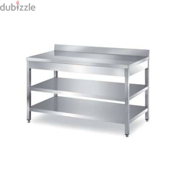 ss table with middle shelf 0