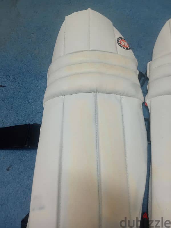 SS and MRF cricket pads 1