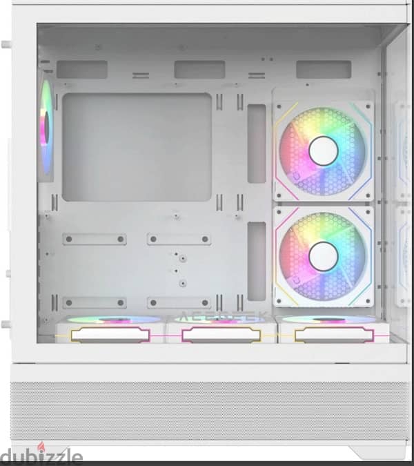 white pc case with 6 fans كيس ابيض مع ٦ مراوح 2