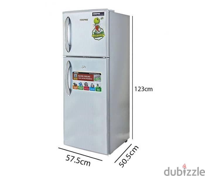 GEEPAS DOUBLE DOOR REFRIGERATOR 180L 2