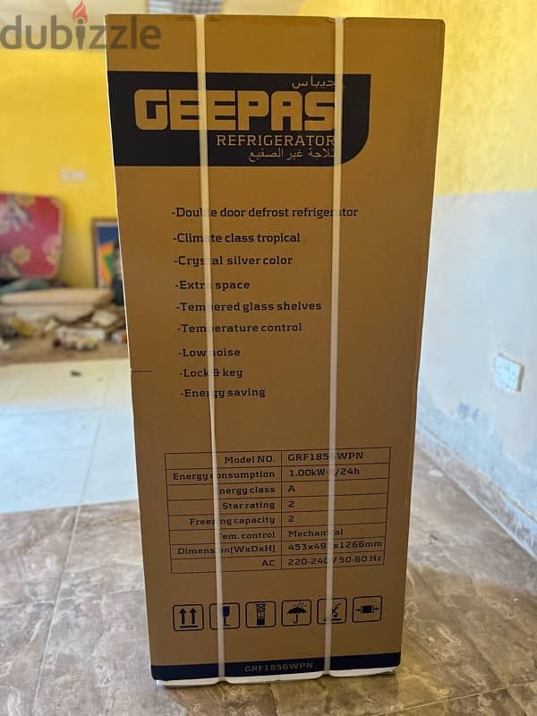 GEEPAS DOUBLE DOOR REFRIGERATOR 180L 5