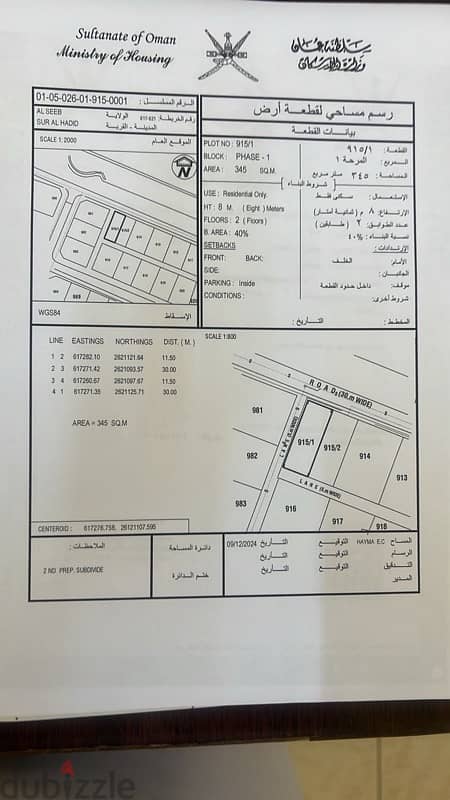 فرصه ارض اول خط من البحر شاطي السيب 0