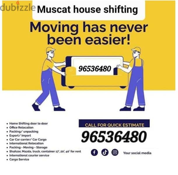 Transport Muscat To Salalah house office villa Moving 0