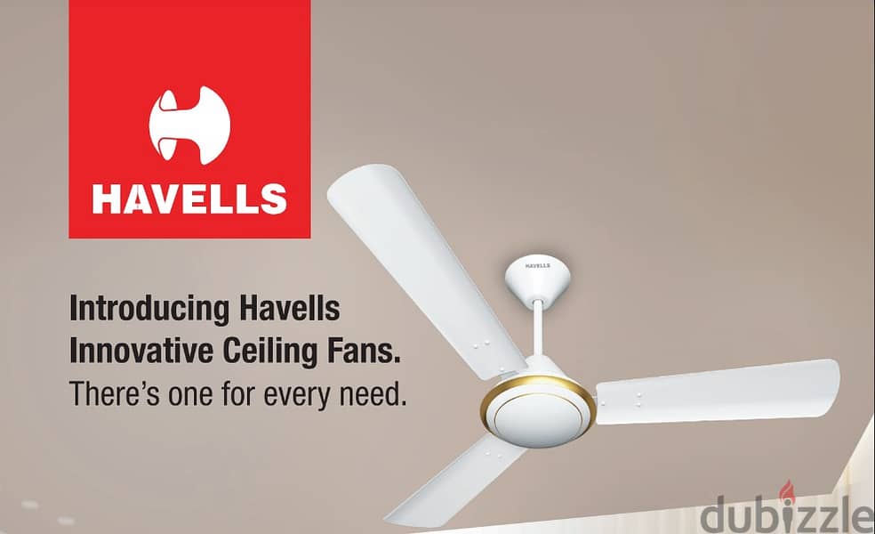 Ceiling fan -New -Havells- 1400mm -Good Performance with no sound 1