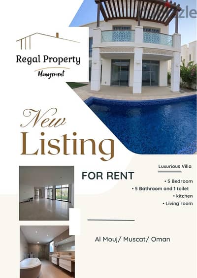 Stunning 5 bedrooms villa for rent villa for rent at Al Mouj Muscat