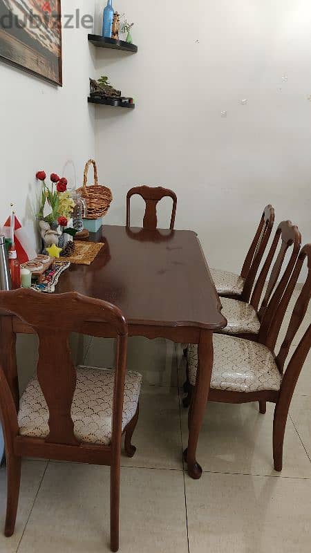 wooden Dining  Table set with 6 chairs 0