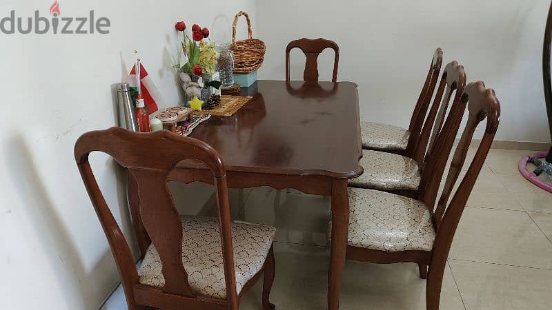 wooden Dining  Table set with 6 chairs 1