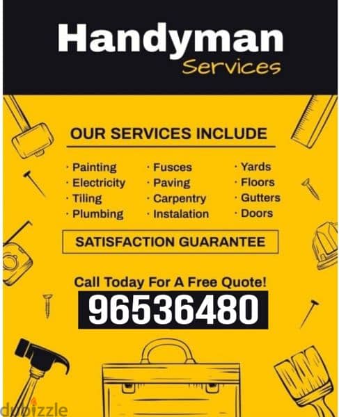 ALL KINDS OF HOME MAINTENANCE SERVICES AVAILABLE 24 HR SERVICES 0