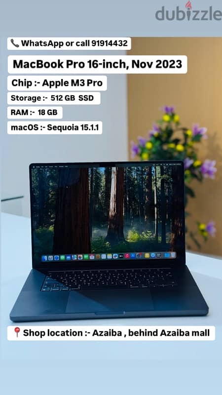 MacBook Pro(16-inch,Nov 2023) -18GB RAM-512GB SSD- warranty 07-01-2025 0