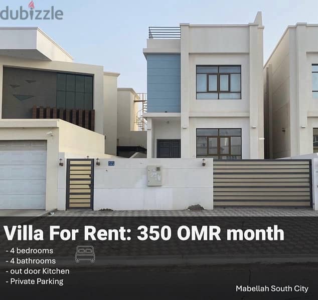 villa for rent 350 OMR Mabellah city 0