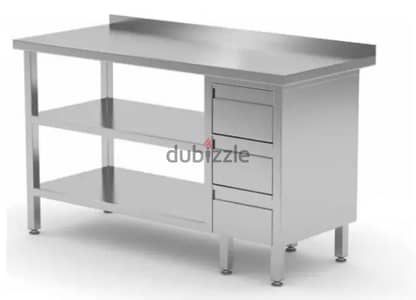 ss sink with middle shelf & drawers