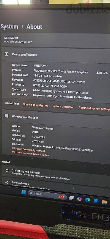 Ryzen 9 5980HK with Radeon Graphics 3