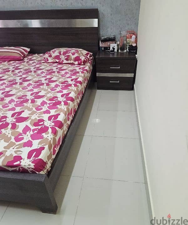 Bed and Matress with 2 Bed side table- Home Centre 1