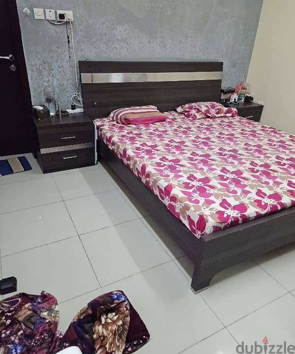 Bed and Matress with 2 Bed side table- Home Centre 2