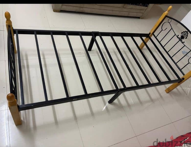 steel cot and mattress single 1