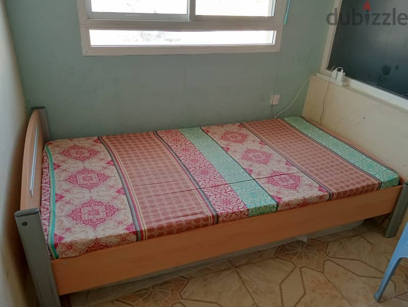 Wooden Bed with matress 1