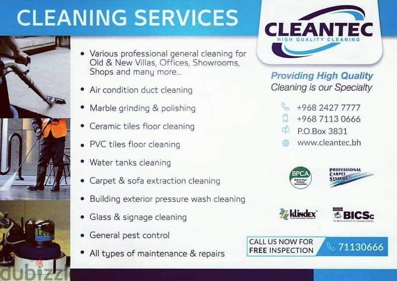 for all kind of cleaning services please contact us. 0