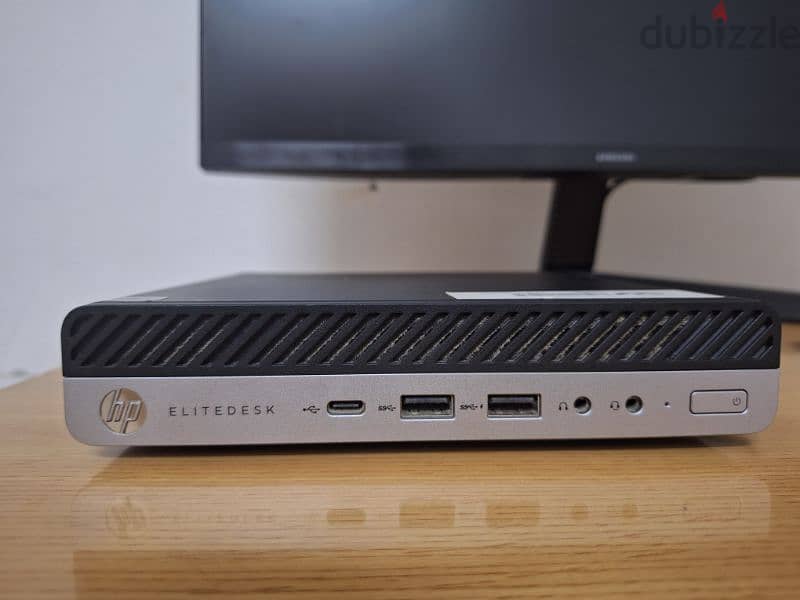 HP EliteDesk Desktop Mini PC & Samsung 24° FULL HD Motor 3