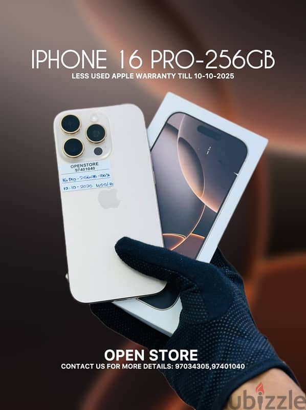 Iphone 16 pro 256GB Under warranty 100% battery  Less used - Desert 0