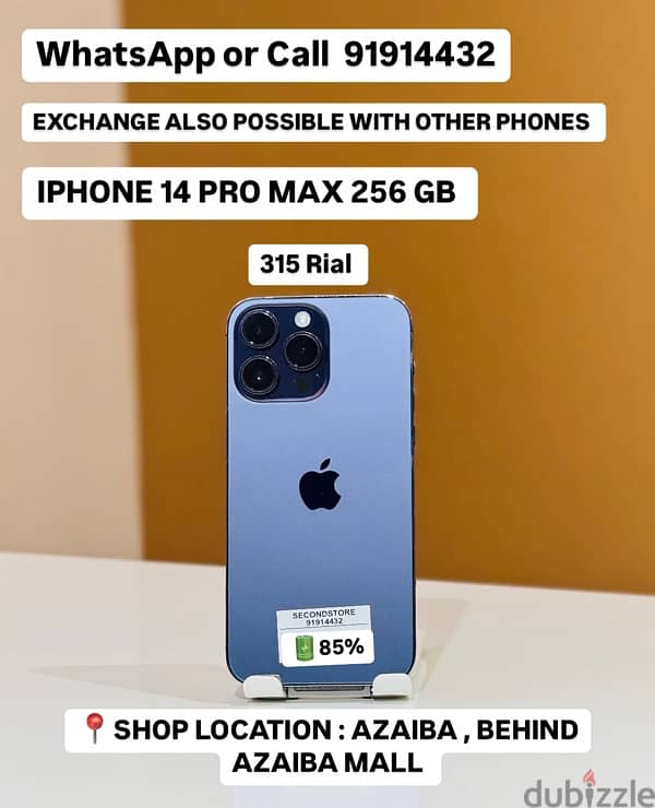 IPHONE 14 PRO MAX 256 GB 85% battery helth 0