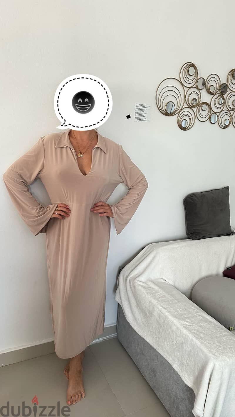 New beige long dress 0