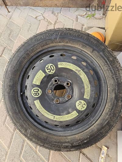 spare wheel and tyre for mercedes benz T 155/70 R 17 continental made