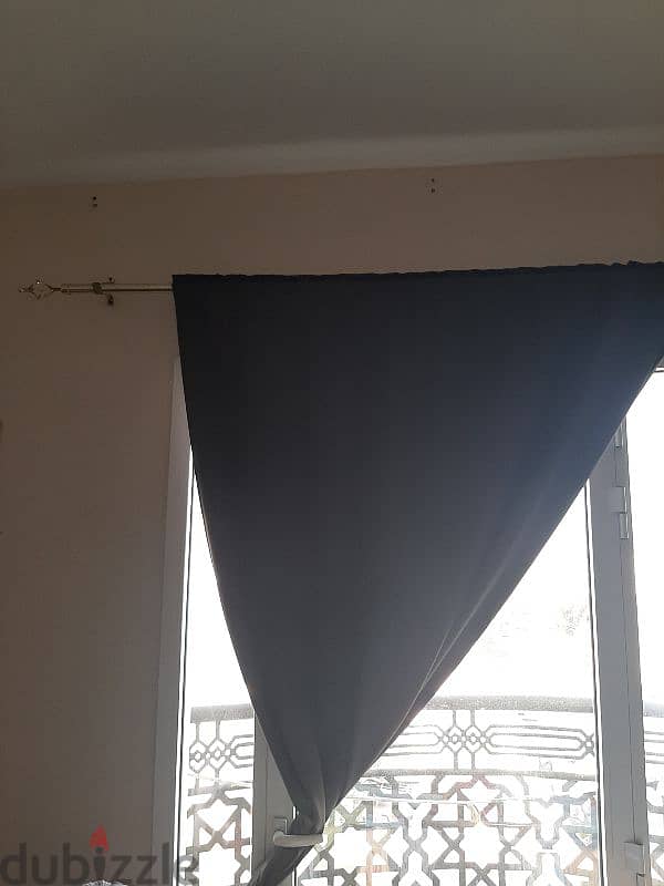 3 Big Curtains with rode and one small cartain in good condition 1