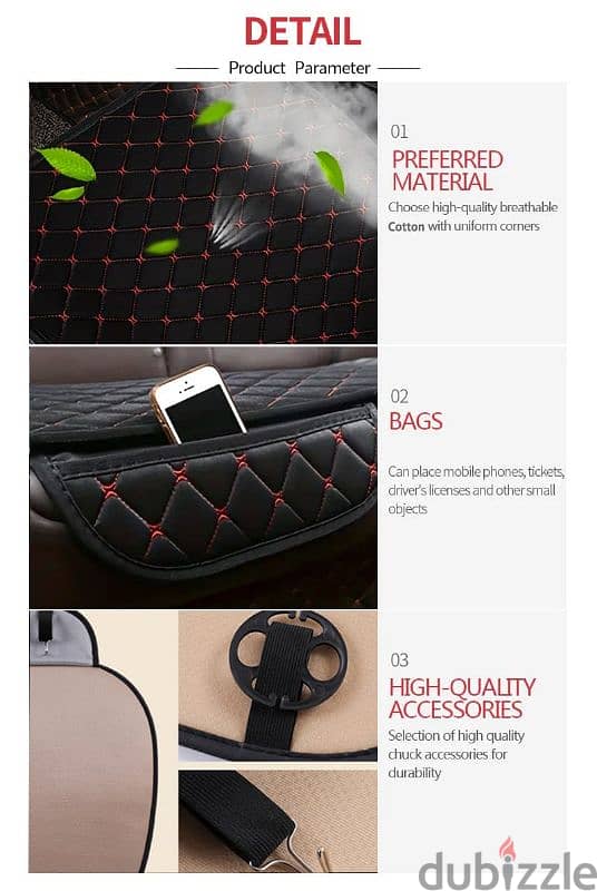 Title: 3 Pcs Car Seat Cover Universal Car Seat Cushion Breathable 5