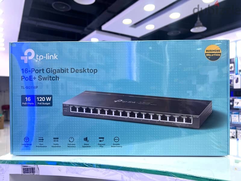 TP-Link TL-SG116P | 16 Port Gigabit PoE Switch | 16 PoE+ Ports 1