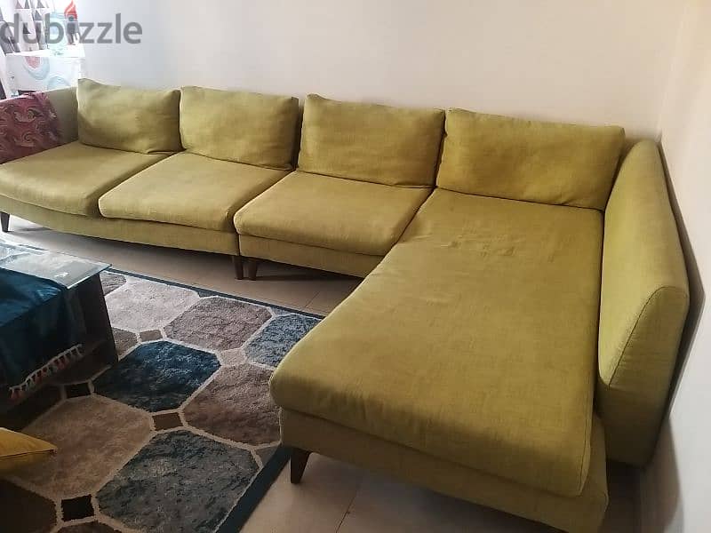 L shaped sofa set plus one single couch for Urgent Sale 2